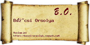 Bécsi Orsolya névjegykártya